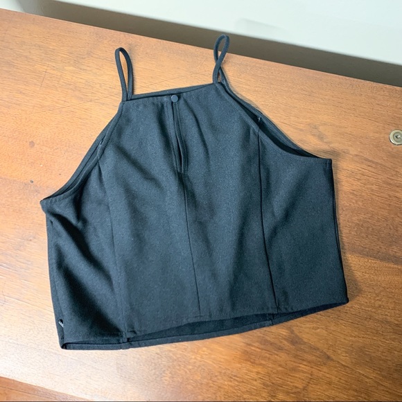 Vintage Free Press Black High-neck Dressy Crop Top - Picture 3 of 7